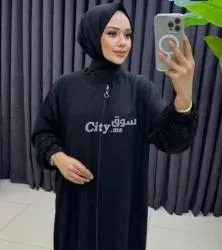 عباية بالشال توب كريب جودة ممتازة - 2
