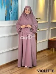 خمار بي قطعتين بي الوان مختلفه توب حريري