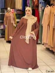 عباية فولار بي الوان مختلفه توب حريري - 6