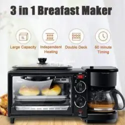 silver love 3-IN-1 BREAKFAST Maker  2800w😍   فرن الإفطار السريع 3 في 1 🍳🥞 - 3