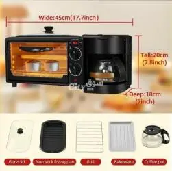 silver love 3-IN-1 BREAKFAST Maker  2800w😍   فرن الإفطار السريع 3 في 1 🍳🥞 - 5
